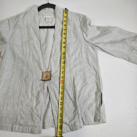 Soft Surroundings Jacket Linen Cotton Blend Beige Nature Spirit Blazer Size M - Picture 11 of 12